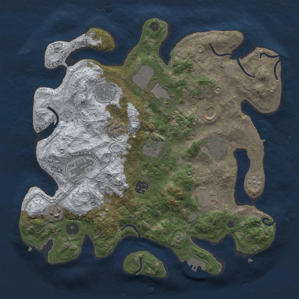Rust Map: Procedural Map, Size: 3500, Seed: 1835116923, 19 Monuments