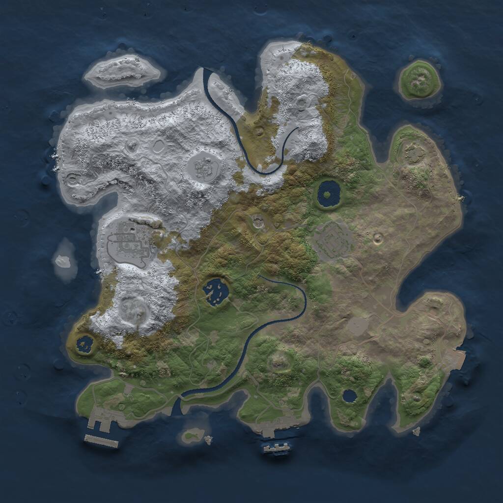 Rust Map: Procedural Map, Size: 3000, Seed: 531162265, 9 Monuments
