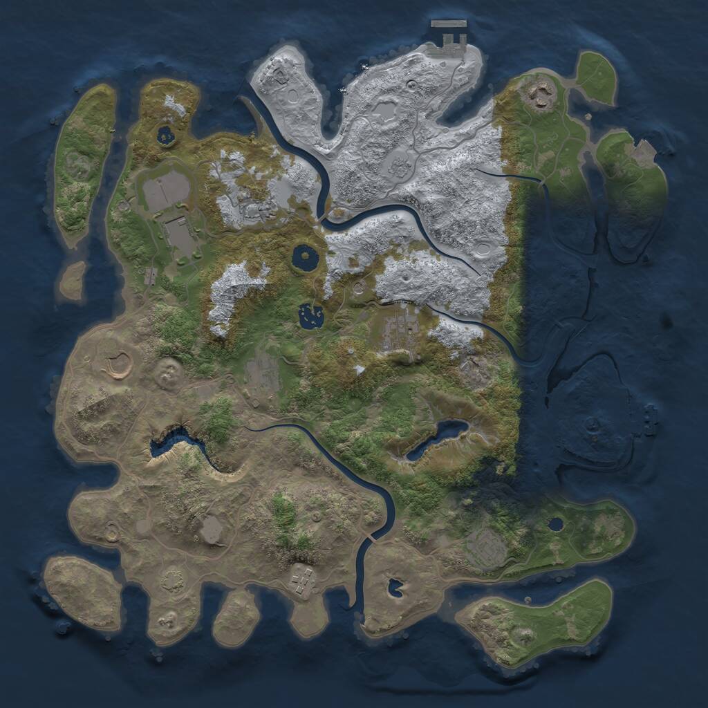Rust Map: Procedural Map, Size: 4000, Seed: 272476, 15 Monuments