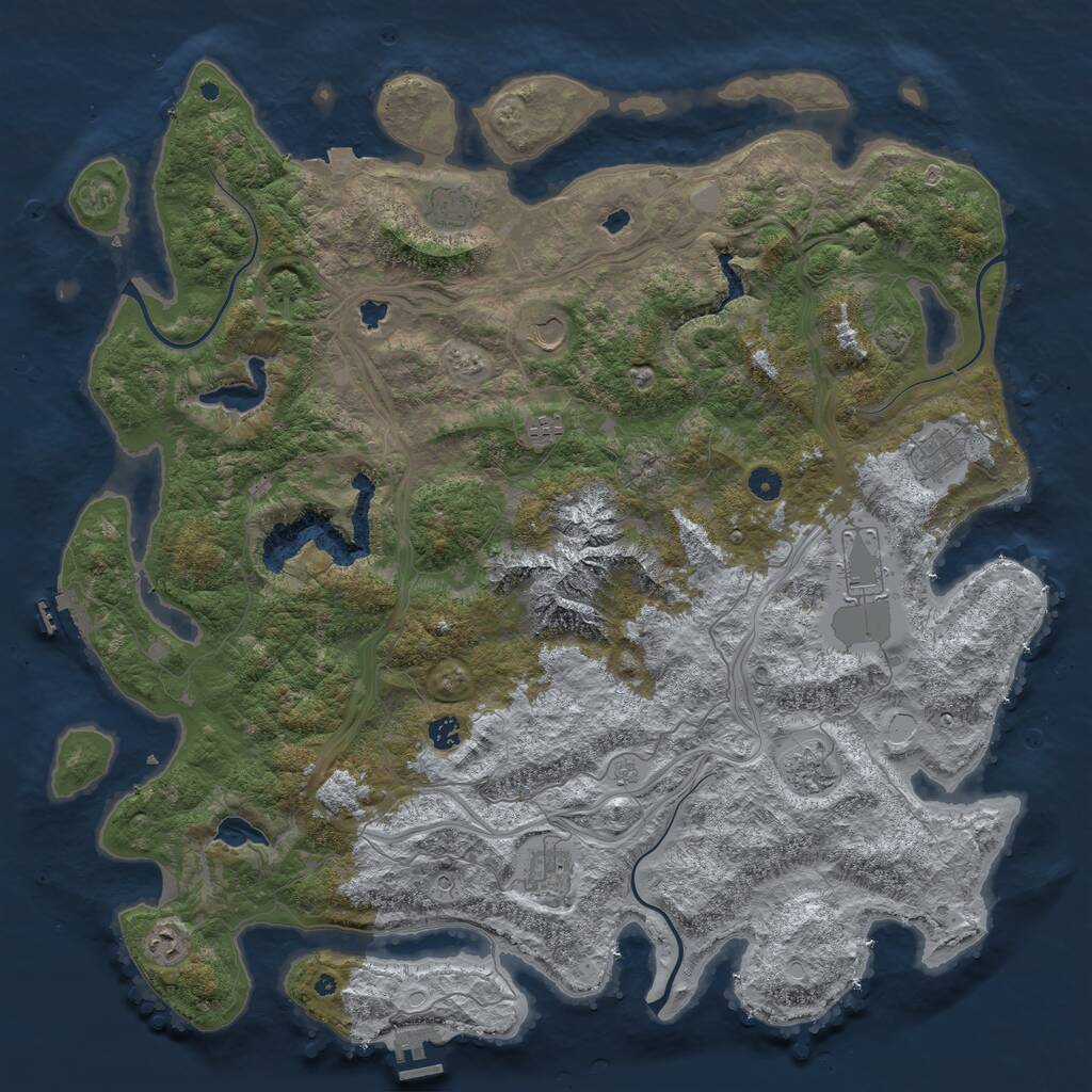 Rust Map: Procedural Map, Size: 5000, Seed: 2104969090, 15 Monuments
