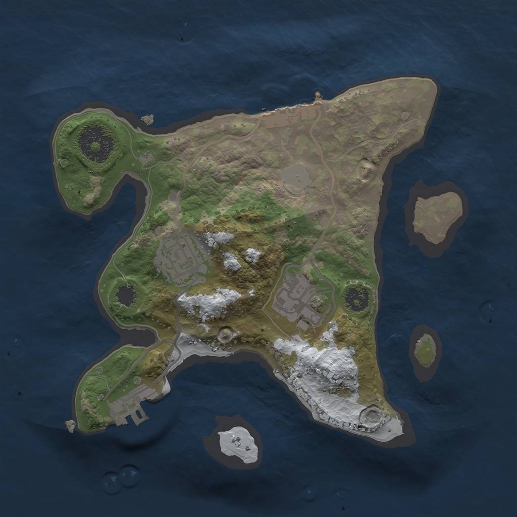 Rust Map: Procedural Map, Size: 2200, Seed: 999, 9 Monuments