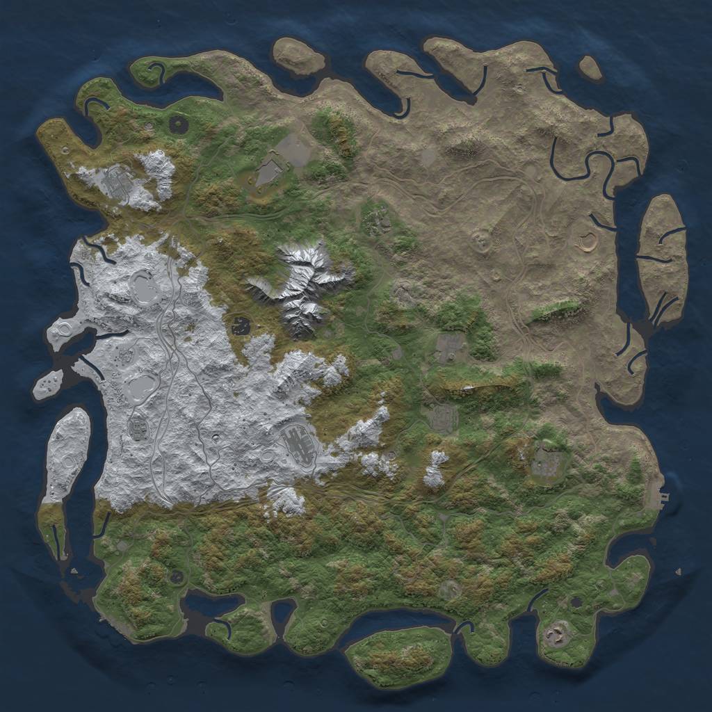 Rust Map: Procedural Map, Size: 5500, Seed: 5452105, 20 Monuments