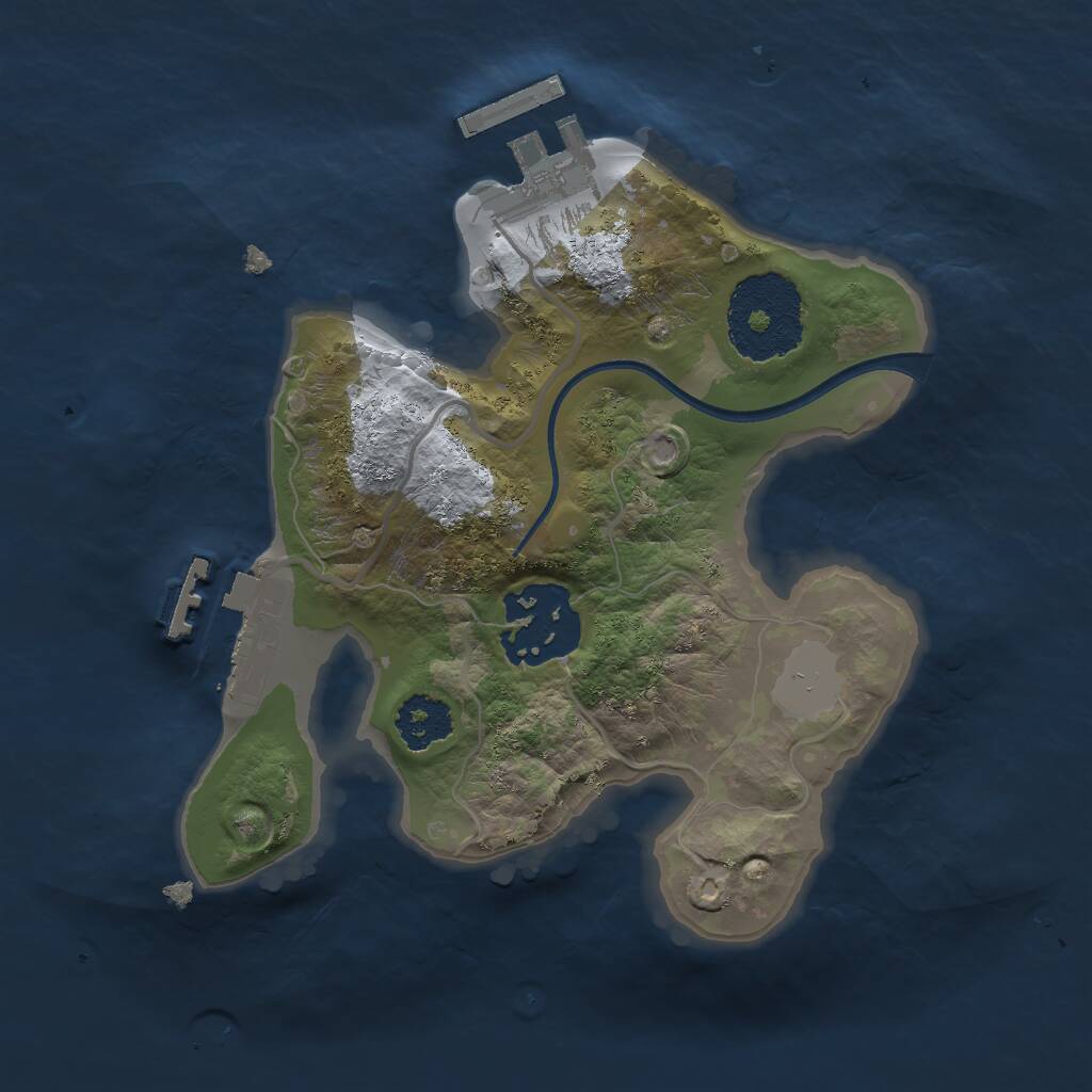 Rust Map: Procedural Map, Size: 2000, Seed: 2030566538, 4 Monuments