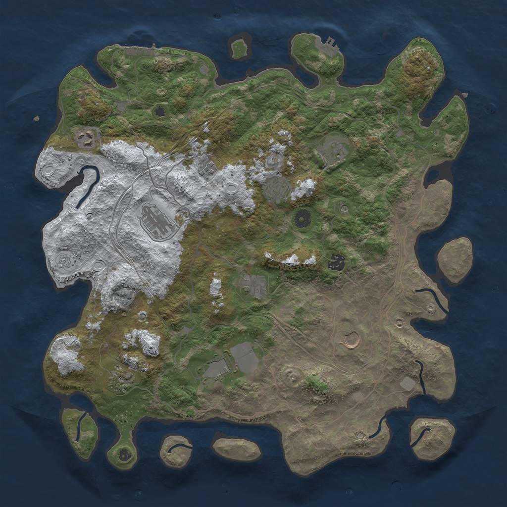 Rust Map: Procedural Map, Size: 4350, Seed: 3486489, 19 Monuments
