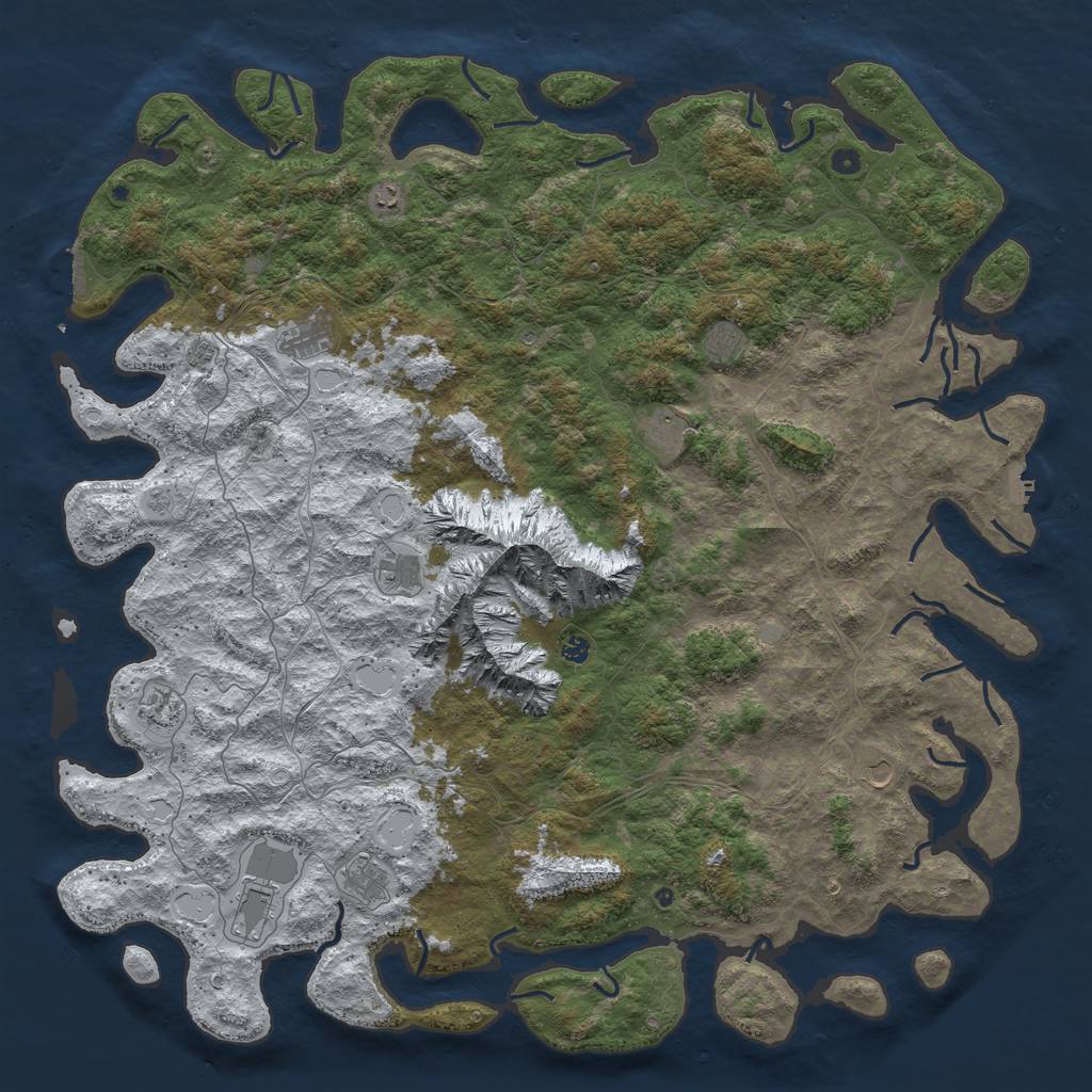 Rust Map: Procedural Map, Size: 6000, Seed: 560219, 20 Monuments