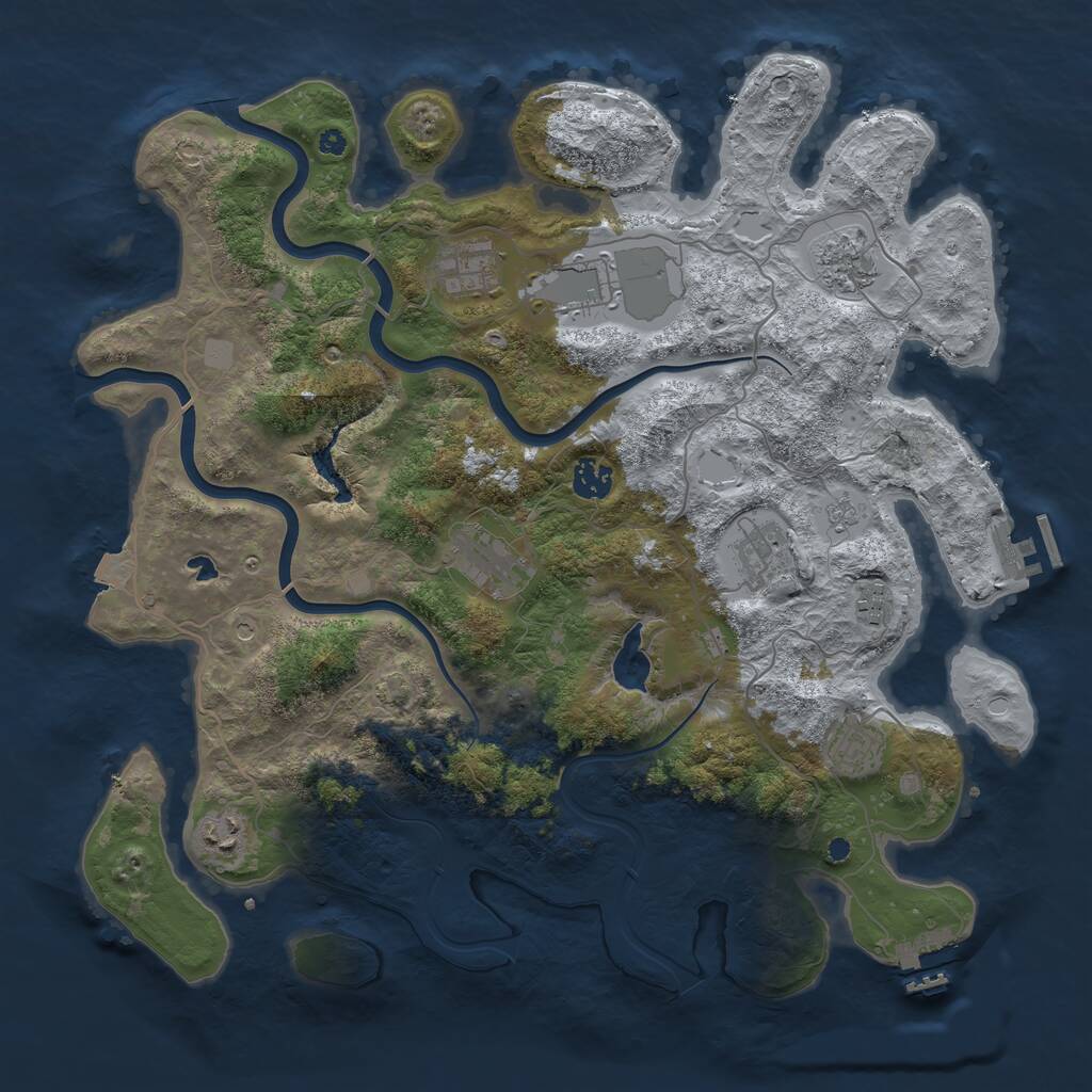 Rust Map: Procedural Map, Size: 4000, Seed: 368590, 15 Monuments