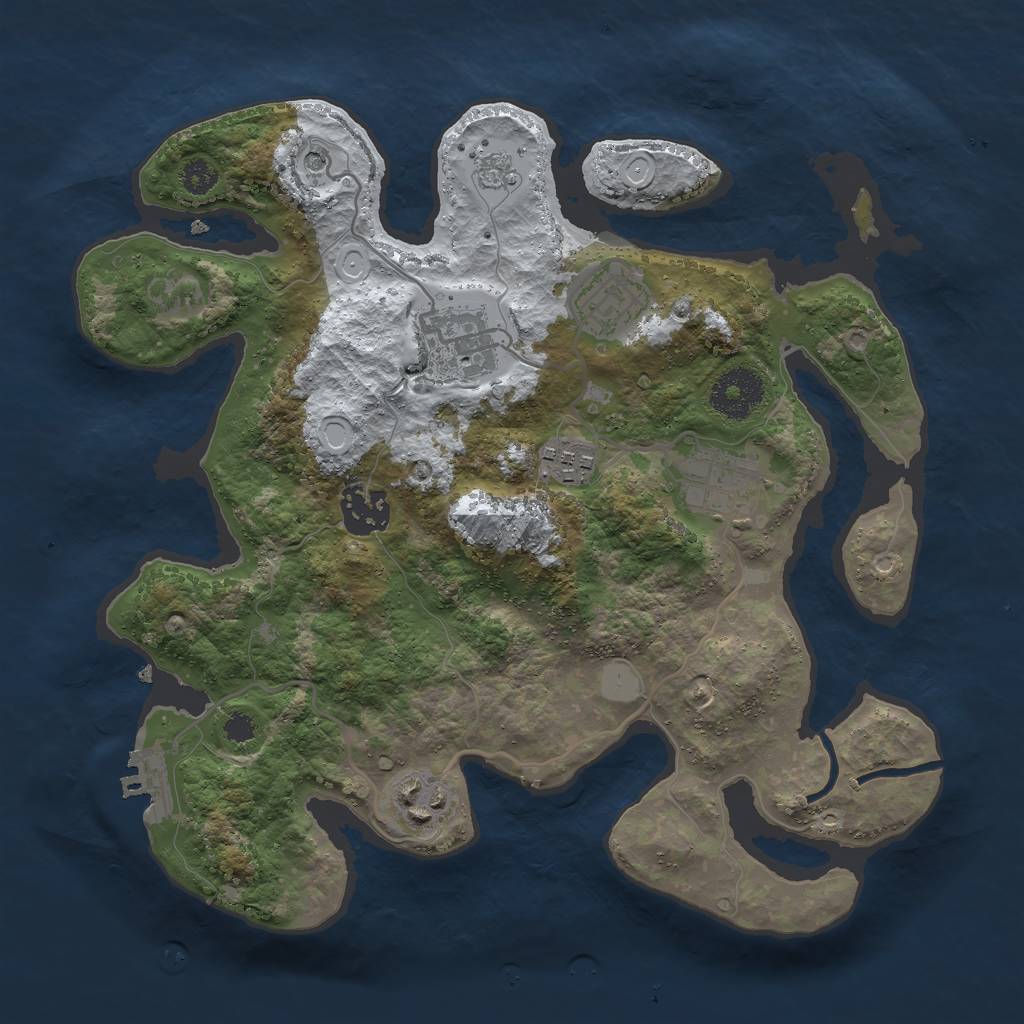 Rust Map: Procedural Map, Size: 3000, Seed: 5237412, 14 Monuments