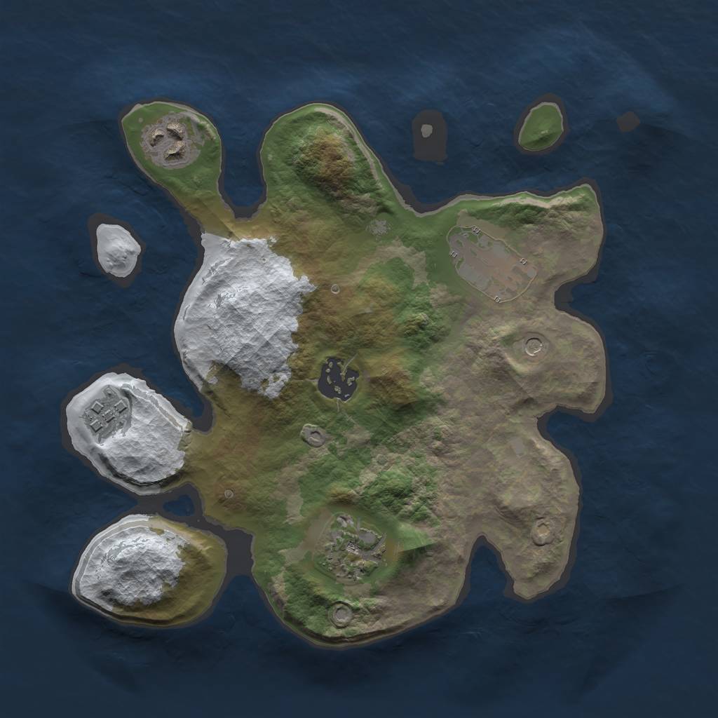 Rust Map: Barren, Size: 2600, Seed: 12345, 8 Monuments