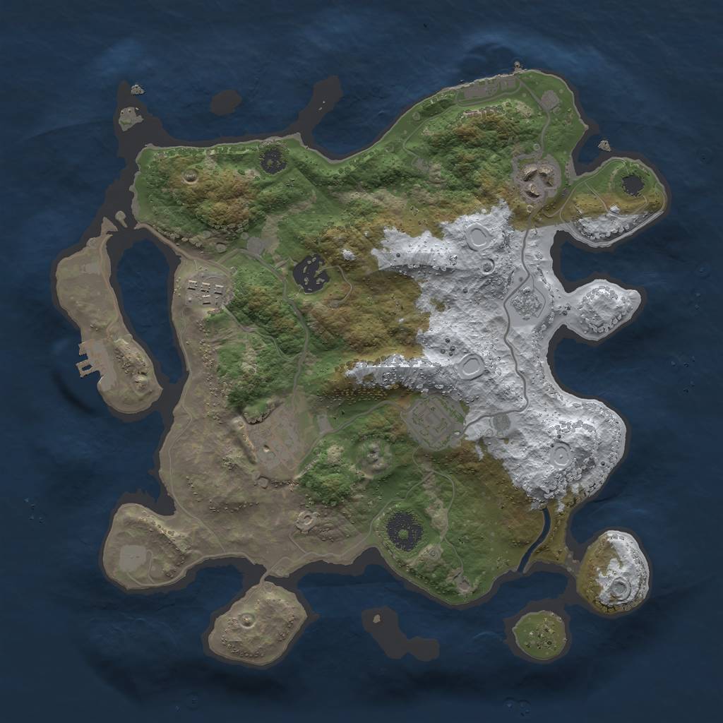 Rust Map: Procedural Map, Size: 3000, Seed: 450408270, 13 Monuments