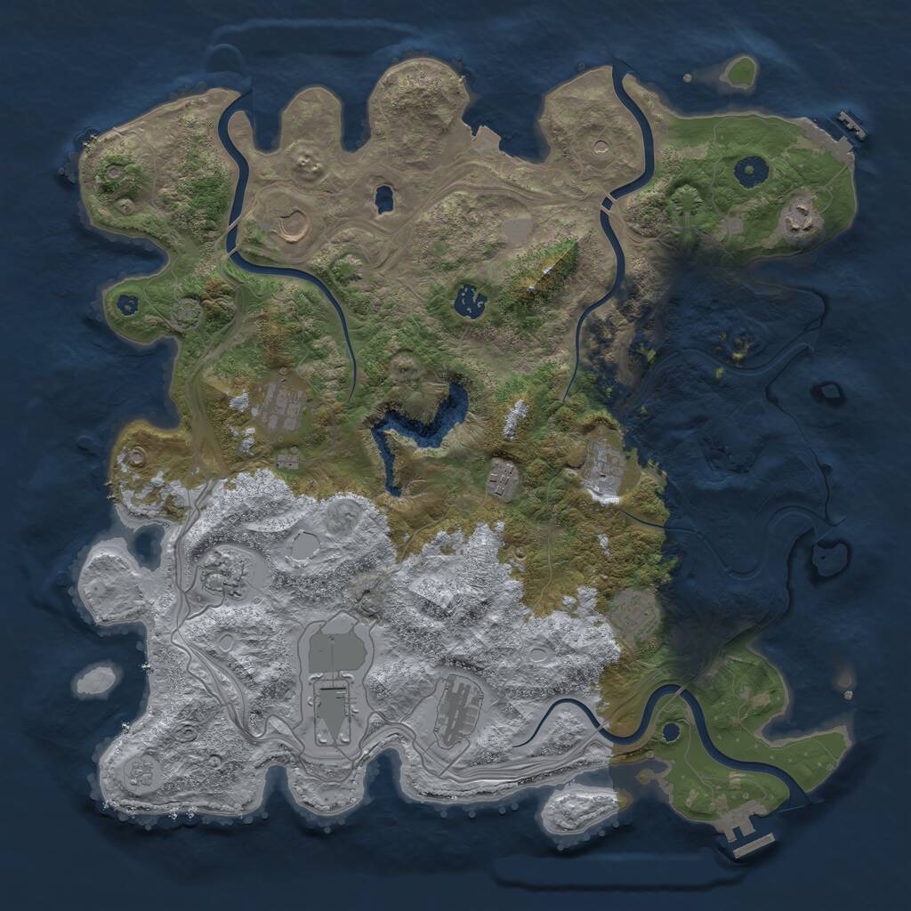 Rust Map: Procedural Map, Size: 4250, Seed: 546258, 16 Monuments