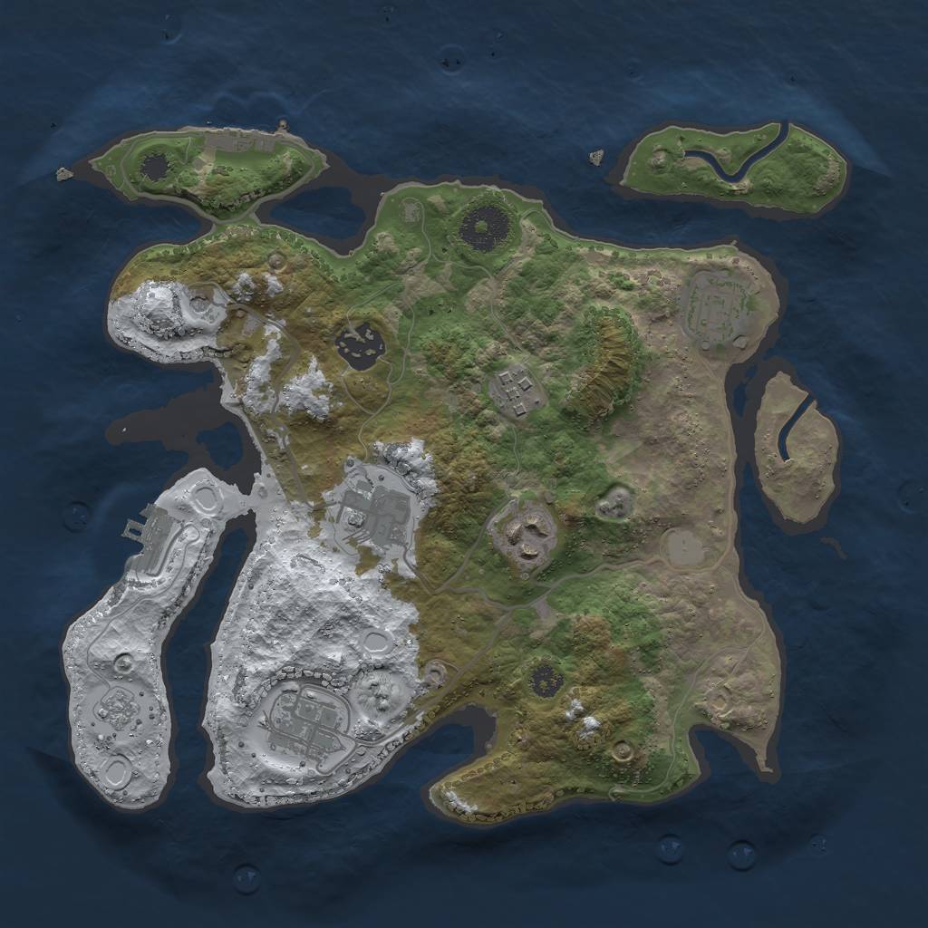 Rust Map: Procedural Map, Size: 3000, Seed: 757524214, 15 Monuments