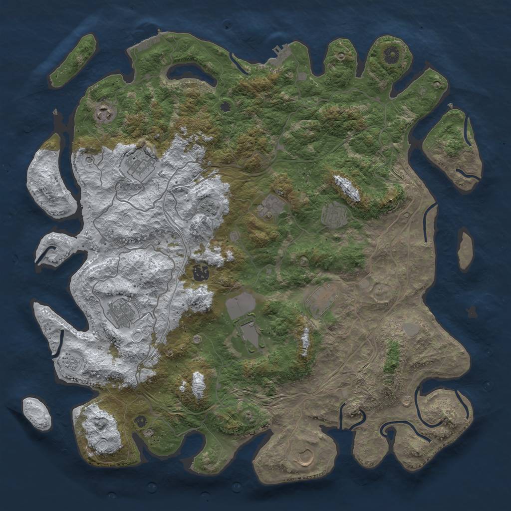 Rust Map: Procedural Map, Size: 4500, Seed: 14078966, 19 Monuments