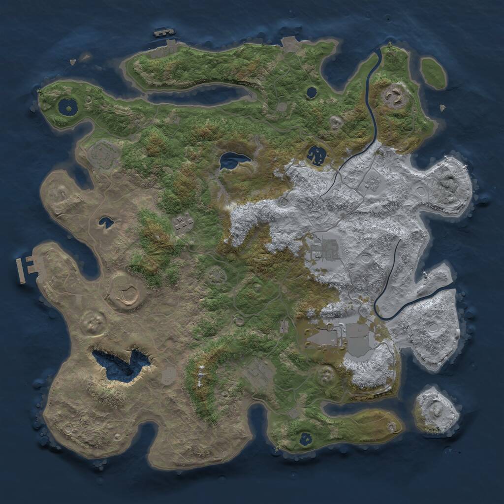 Rust Map: Procedural Map, Size: 4000, Seed: 18655, 14 Monuments