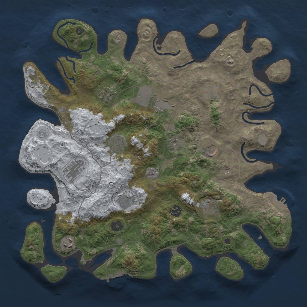 Rust Map: Procedural Map, Size: 4000, Seed: 1605213937, 20 Monuments