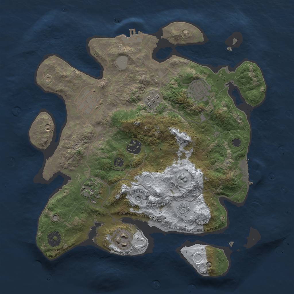 Rust Map: Procedural Map, Size: 3000, Seed: 529958963, 15 Monuments