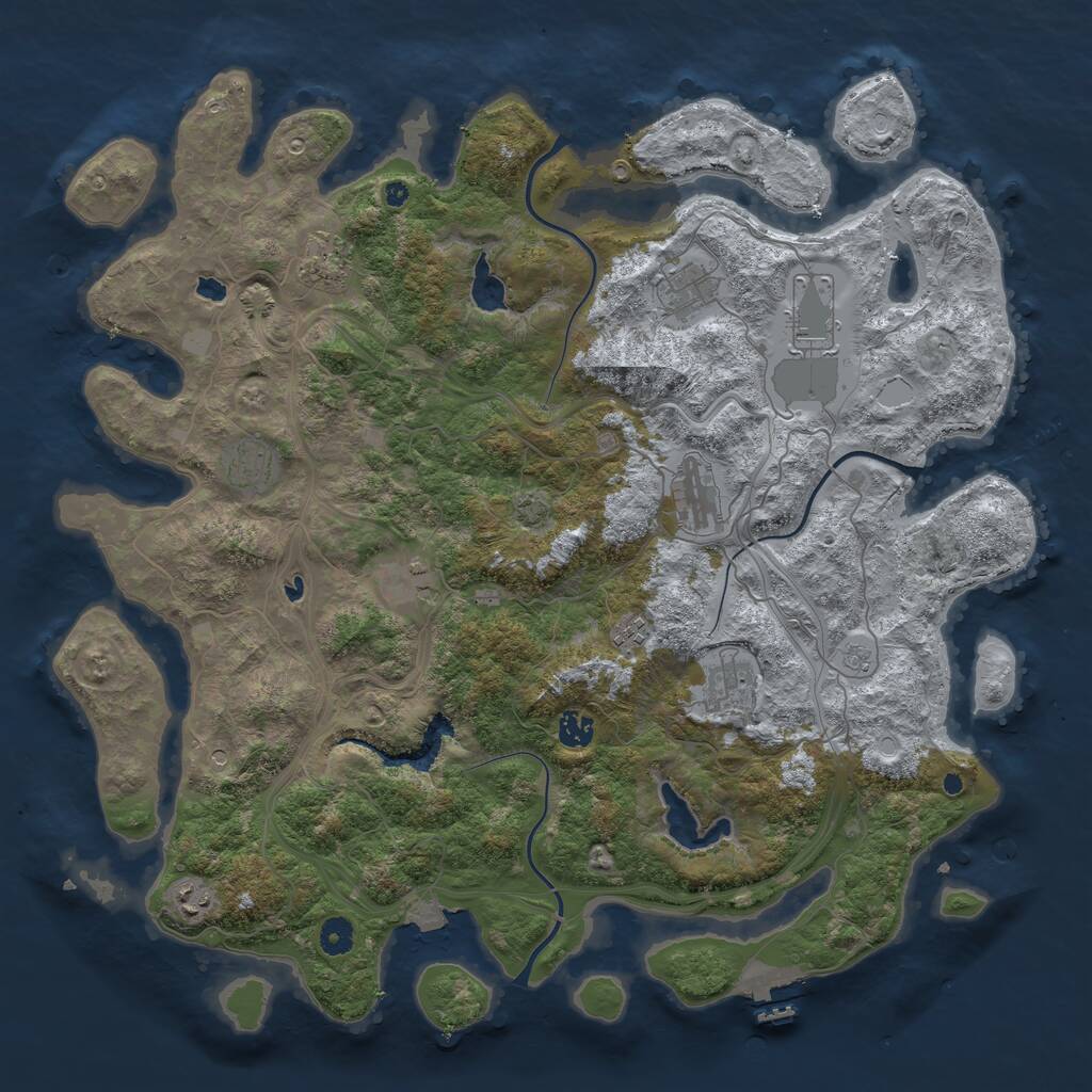 Rust Map: Procedural Map, Size: 4500, Seed: 119374487, 15 Monuments