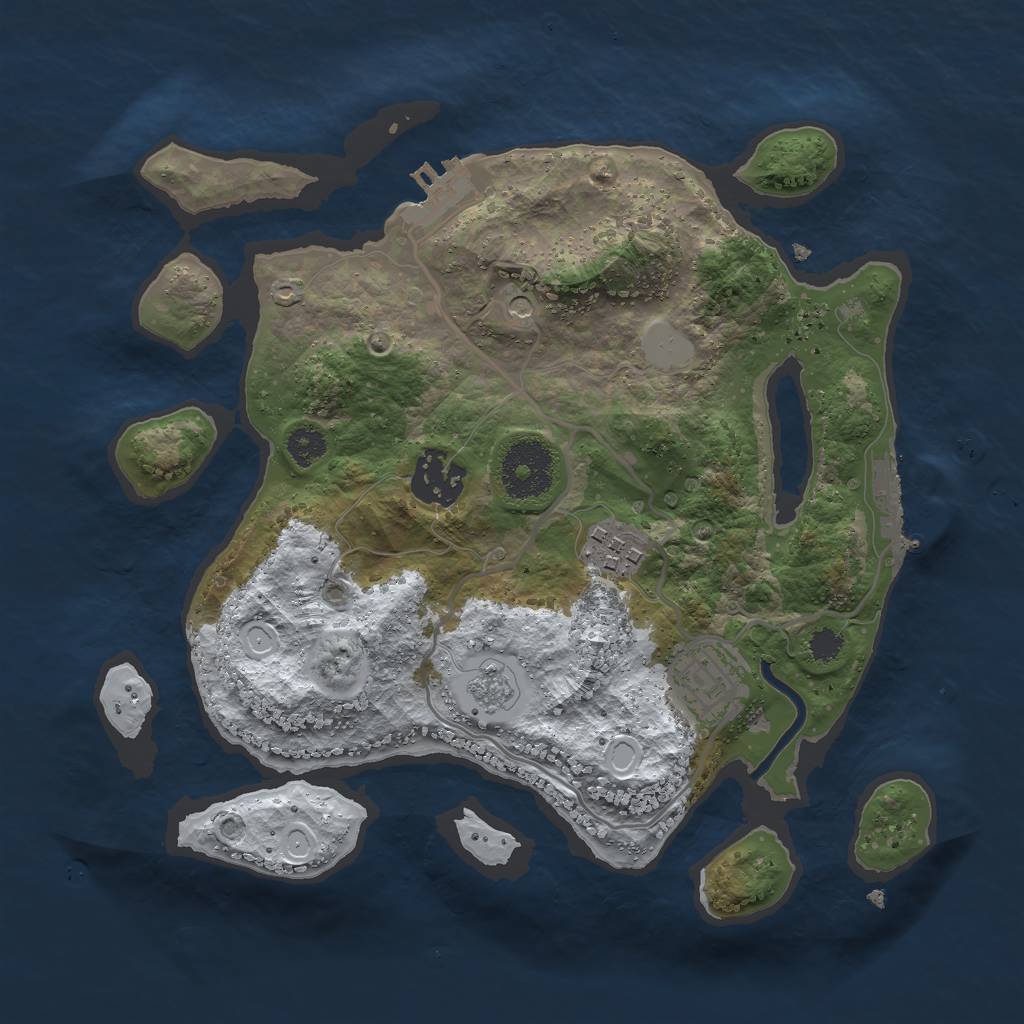 Rust Map: Procedural Map, Size: 2800, Seed: 64521054, 12 Monuments