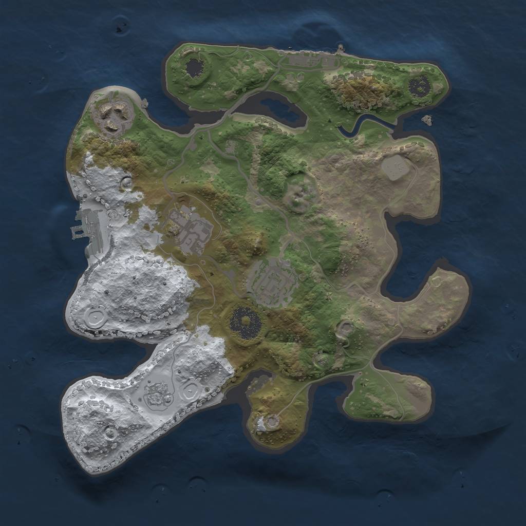 Rust Map: Procedural Map, Size: 2489, Seed: 301130420, 11 Monuments