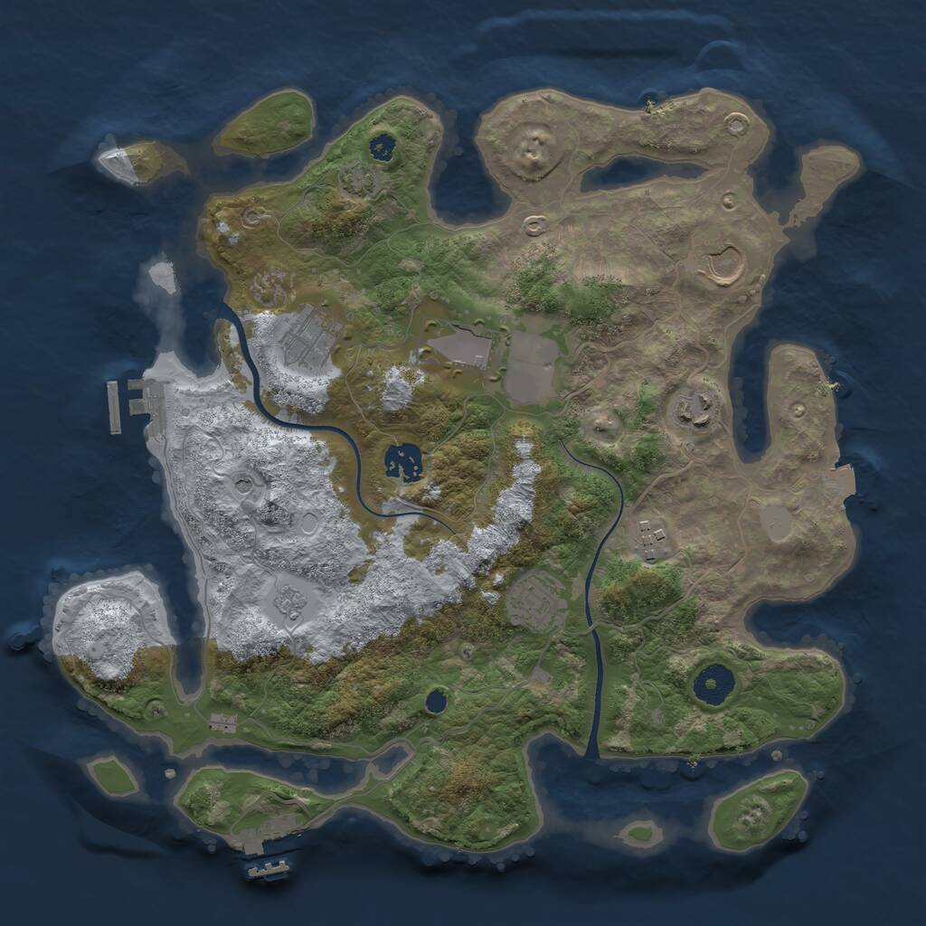 Rust Map: Procedural Map, Size: 3500, Seed: 209912152, 13 Monuments