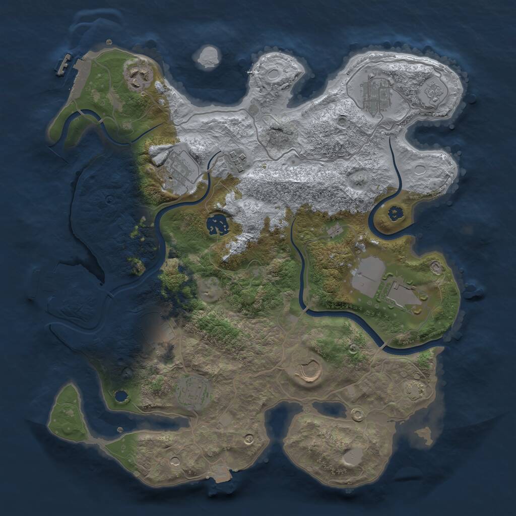 Rust Map: Procedural Map, Size: 3500, Seed: 1420015479, 15 Monuments