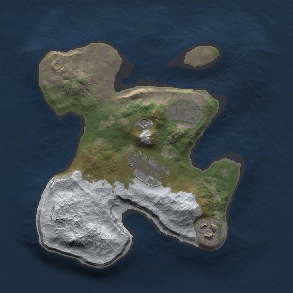 Rust Map: Barren, Size: 2250, Seed: 2147483647, 6 Monuments
