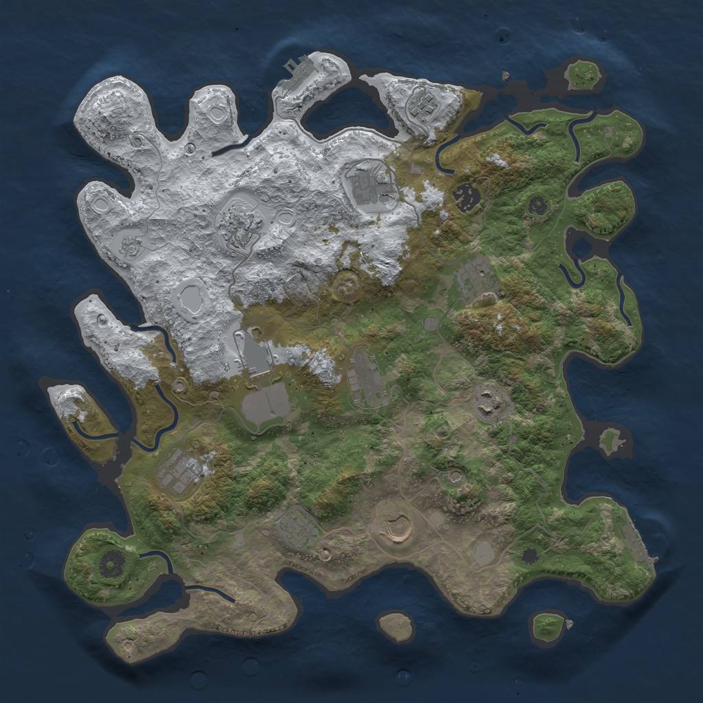 Rust Map: Procedural Map, Size: 3850, Seed: 20620226, 20 Monuments
