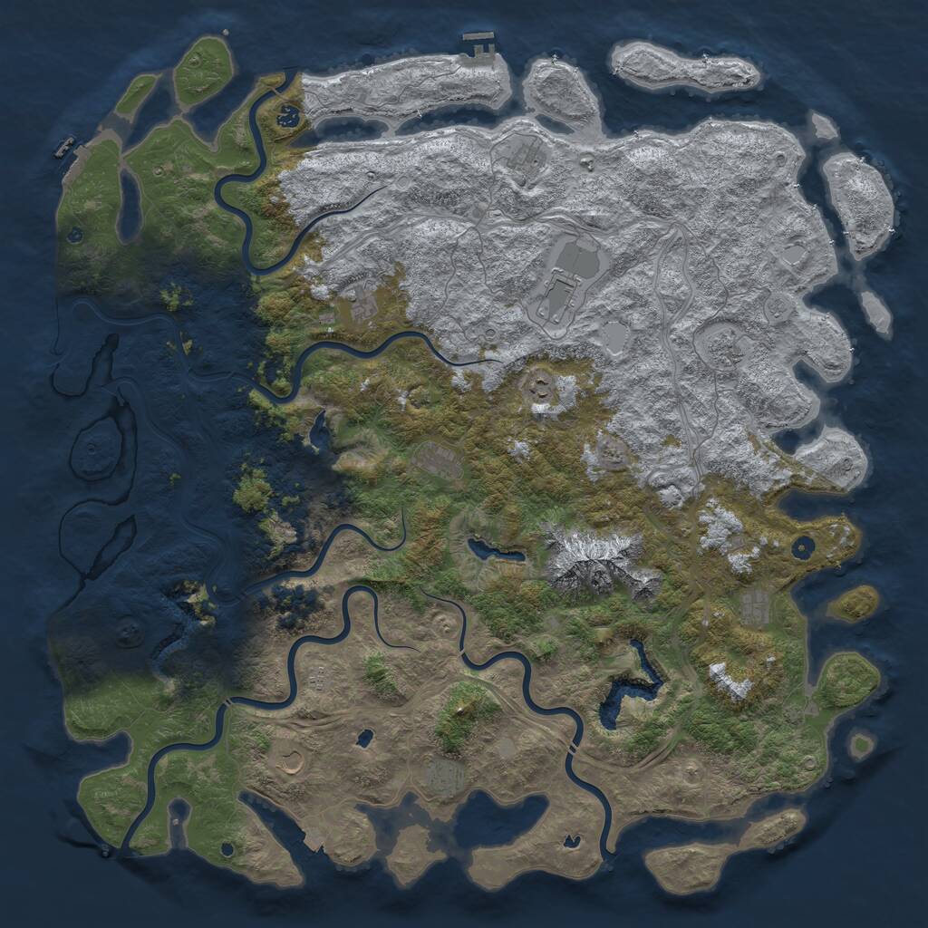 Rust Map: Procedural Map, Size: 6000, Seed: 2067717983, 17 Monuments