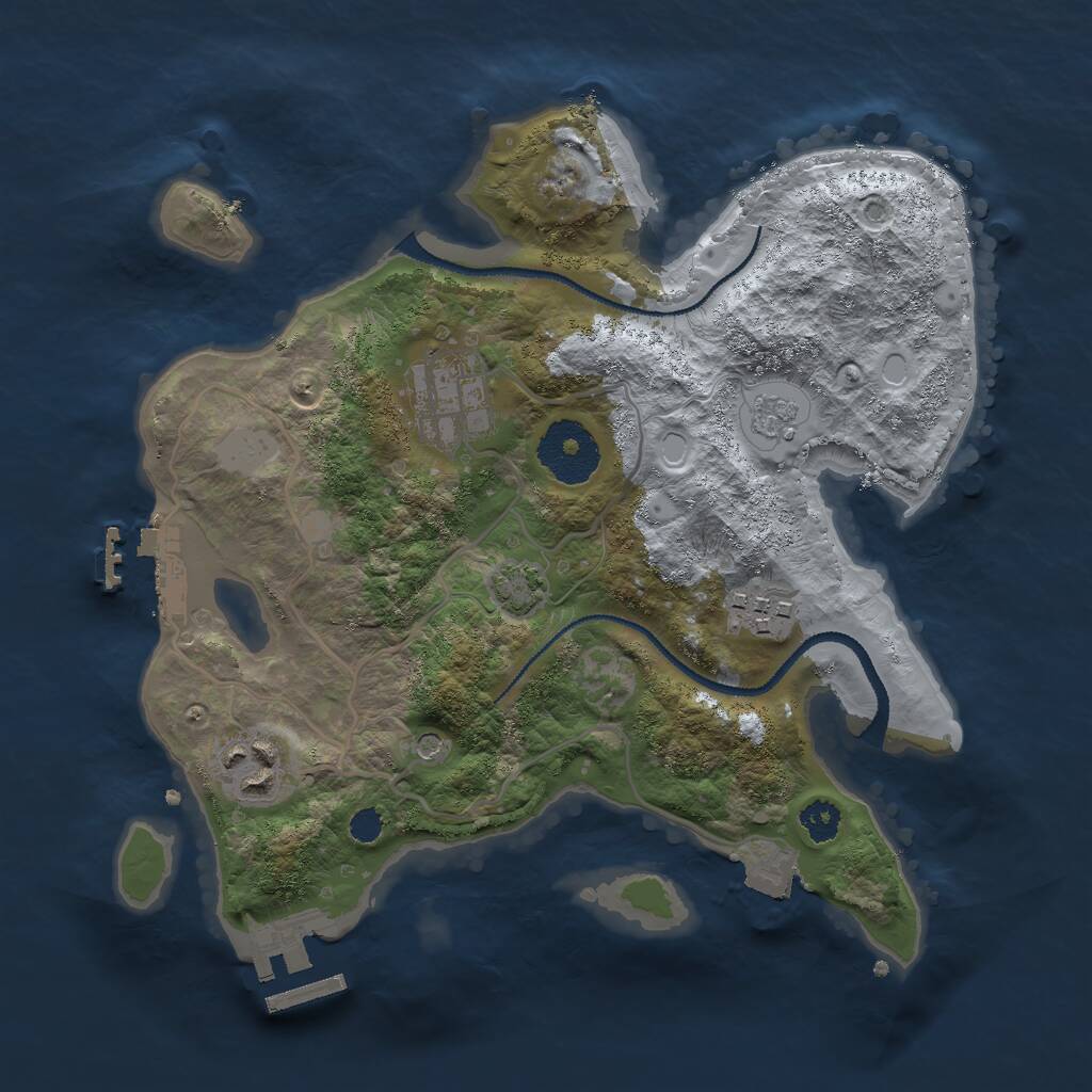 Rust Map: Procedural Map, Size: 2700, Seed: 8454481, 9 Monuments