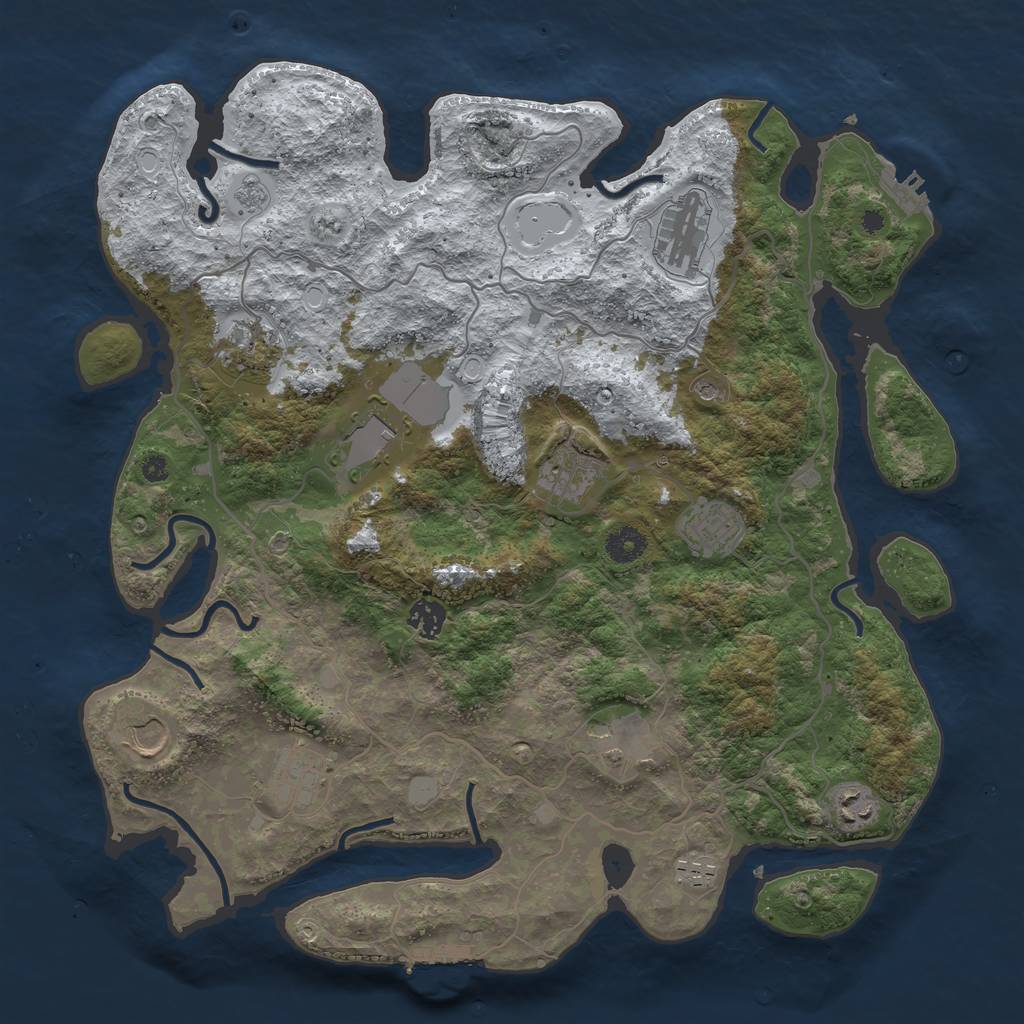 Rust Map: Procedural Map, Size: 4000, Seed: 203, 20 Monuments