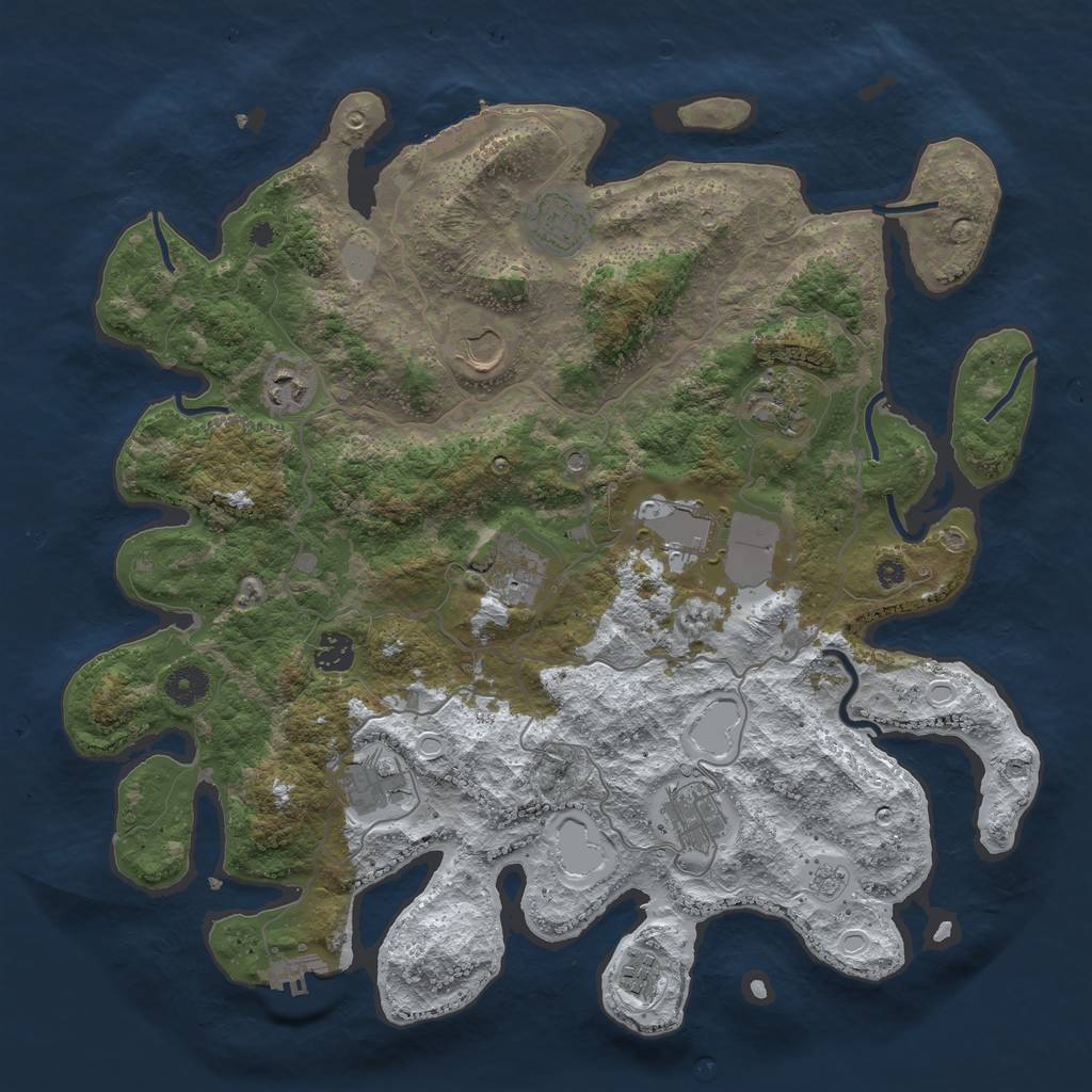 Rust Map: Procedural Map, Size: 4000, Seed: 87000, 19 Monuments
