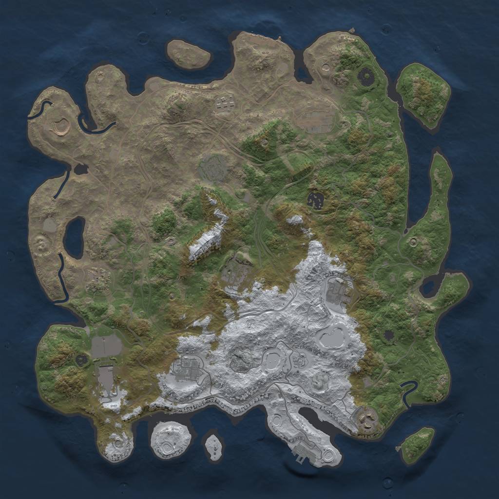 Rust Map: Procedural Map, Size: 4250, Seed: 459503161, 20 Monuments