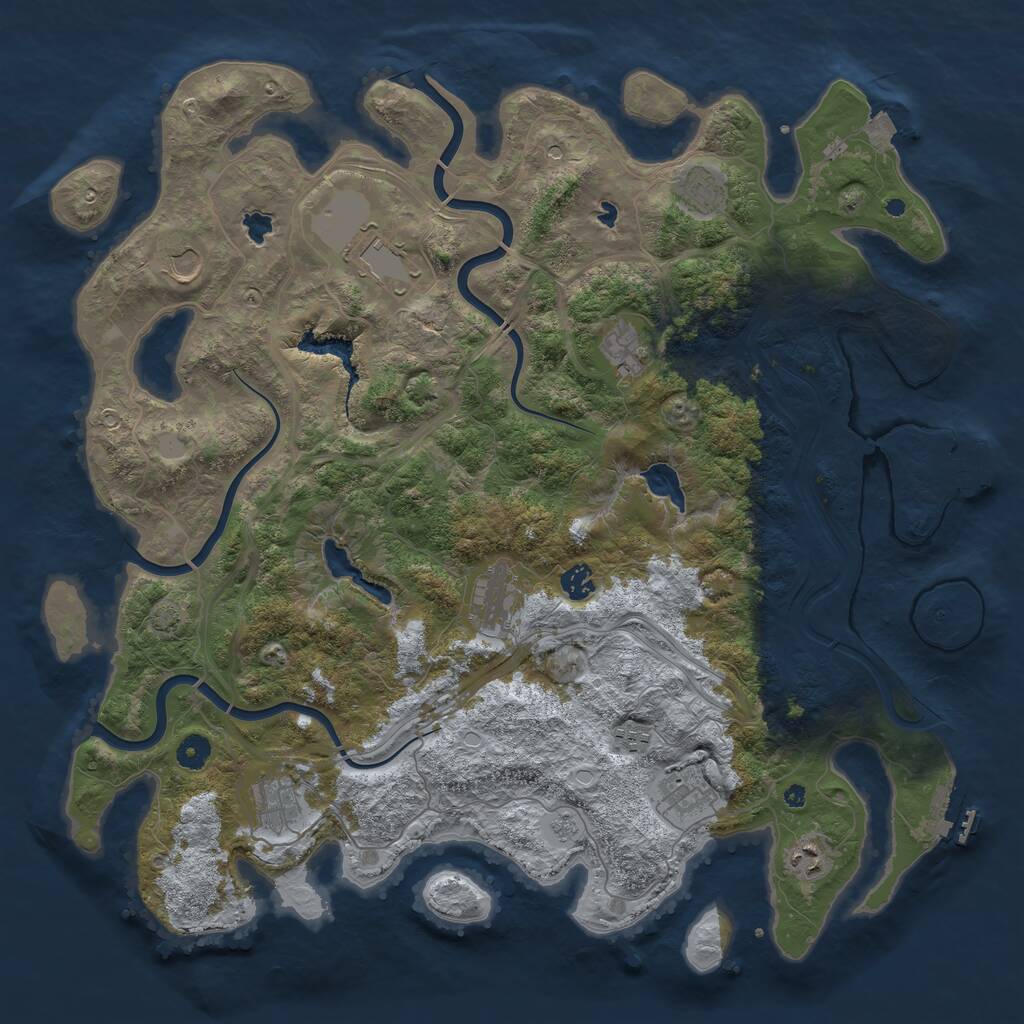 Rust Map: Procedural Map, Size: 4500, Seed: 1982258397, 16 Monuments