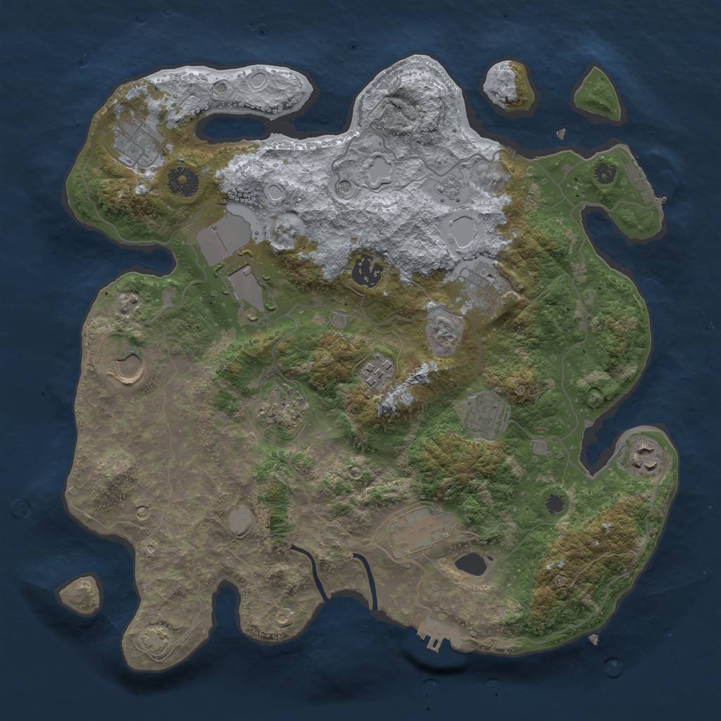 Rust Map: Procedural Map, Size: 3500, Seed: 2127639371, 18 Monuments