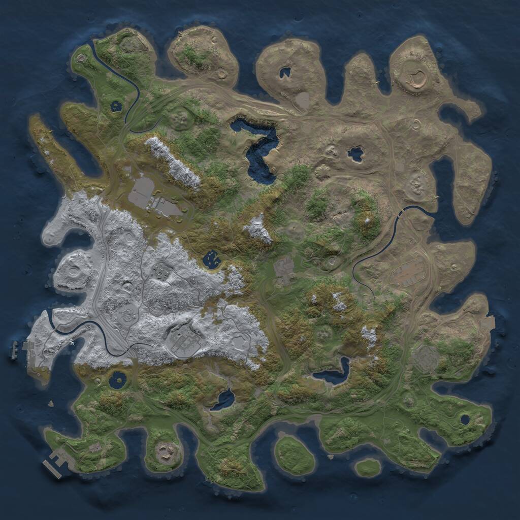 Rust Map: Procedural Map, Size: 4500, Seed: 390839045, 15 Monuments