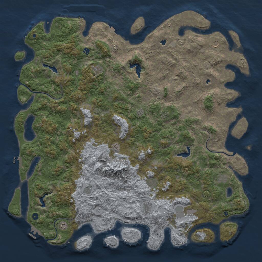 Rust Map: Procedural Map, Size: 6000, Seed: 1825458246, 17 Monuments