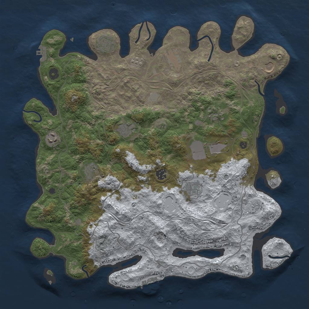 Rust Map: Procedural Map, Size: 4250, Seed: 389, 20 Monuments