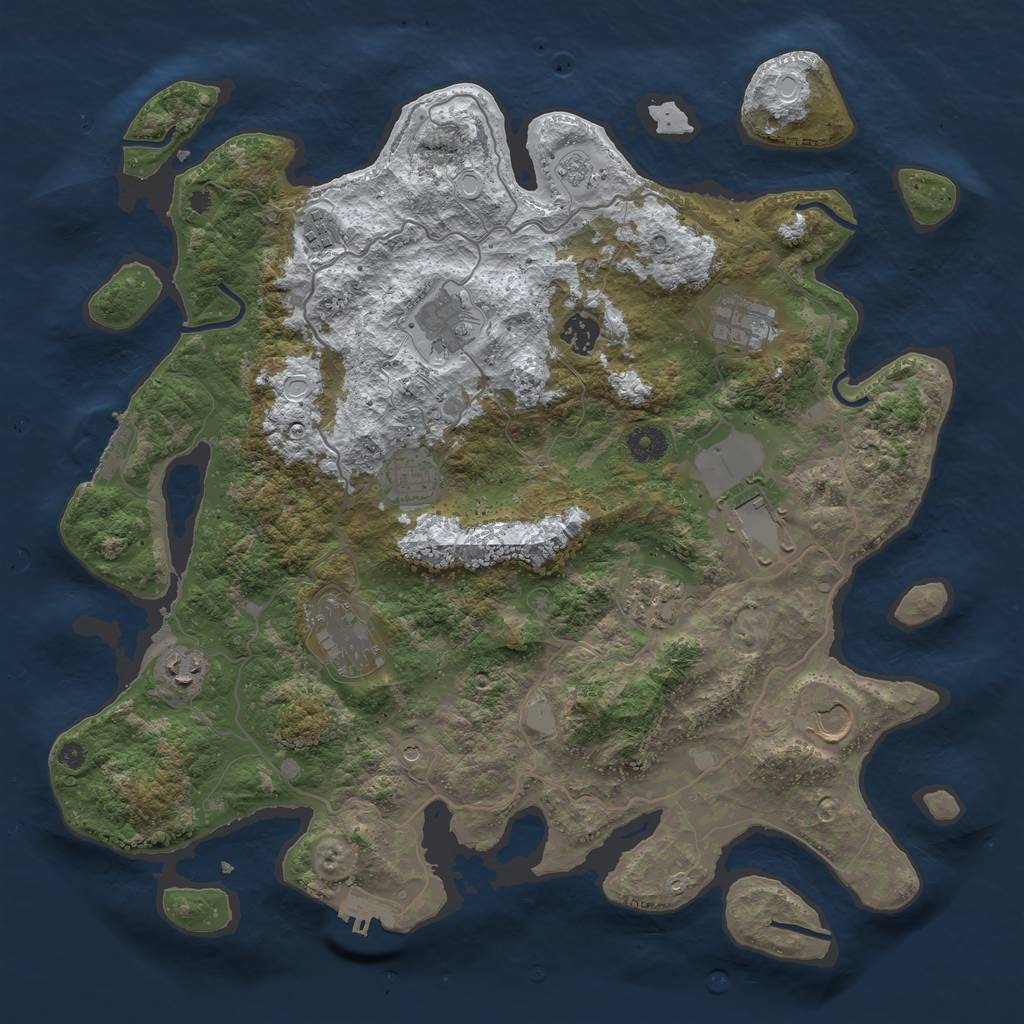 Rust Map: Procedural Map, Size: 4000, Seed: 197, 19 Monuments