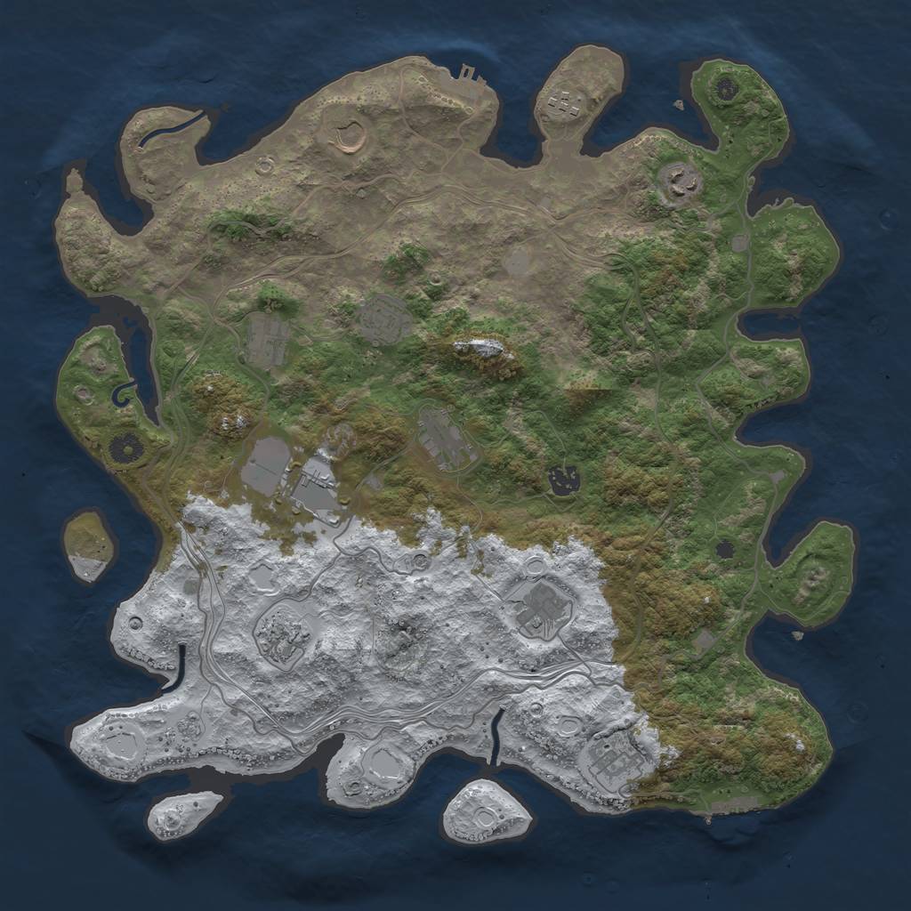 Rust Map: Procedural Map, Size: 4250, Seed: 677220715, 20 Monuments