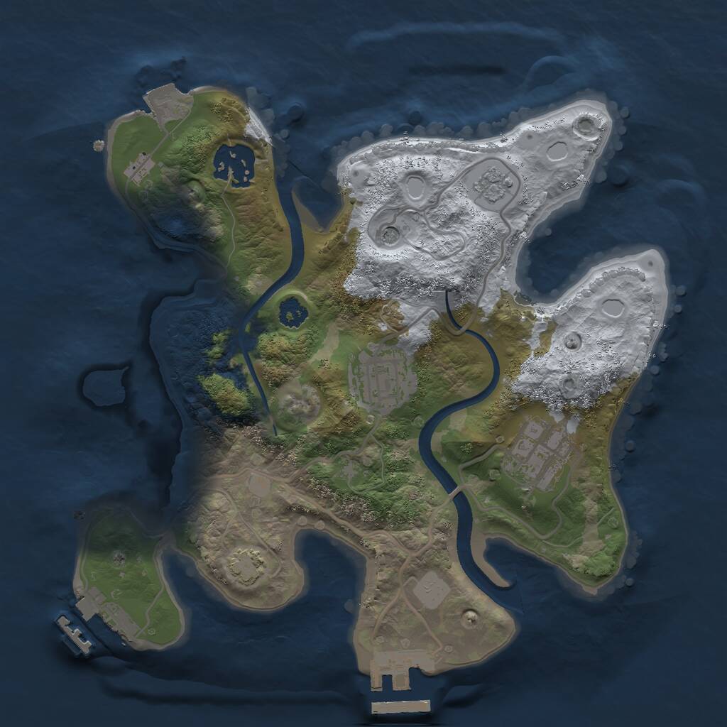 Rust Map: Procedural Map, Size: 2500, Seed: 316272363, 9 Monuments