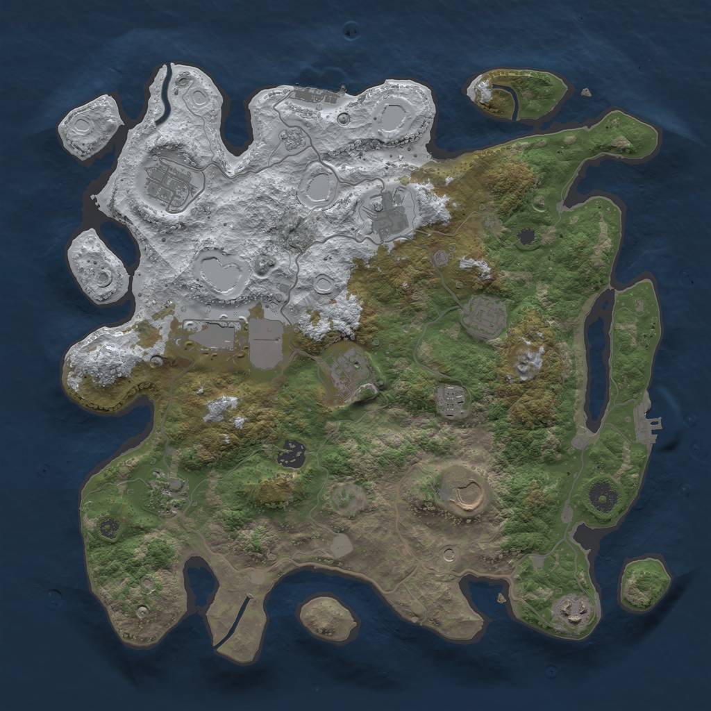 Rust Map: Procedural Map, Size: 3700, Seed: 27836, 19 Monuments