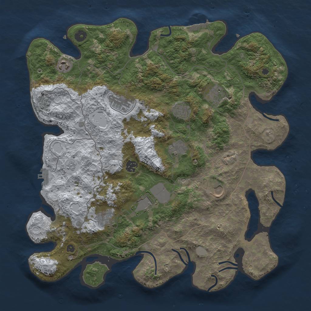 Rust Map: Procedural Map, Size: 4000, Seed: 467, 19 Monuments