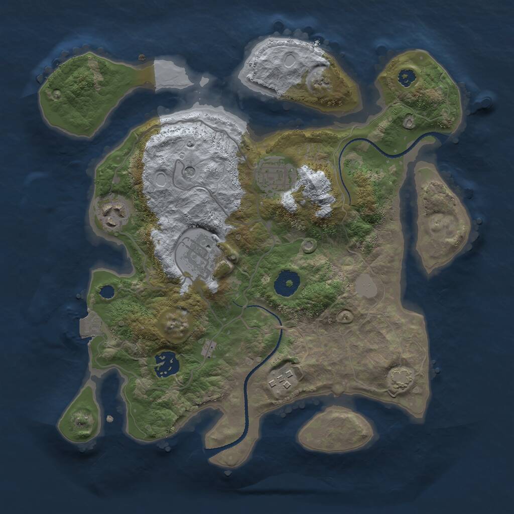 Rust Map: Procedural Map, Size: 3000, Seed: 2030566538, 8 Monuments