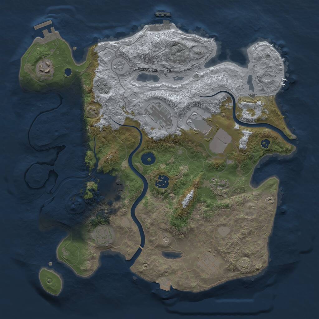 Rust Map: Procedural Map, Size: 3500, Seed: 1067883283, 15 Monuments