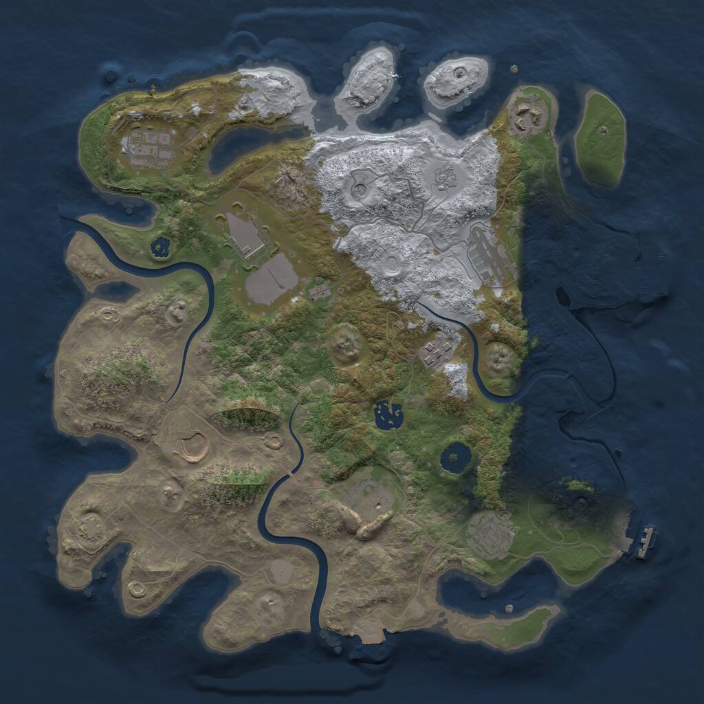 Rust Map: Procedural Map, Size: 3500, Seed: 1323123107, 15 Monuments