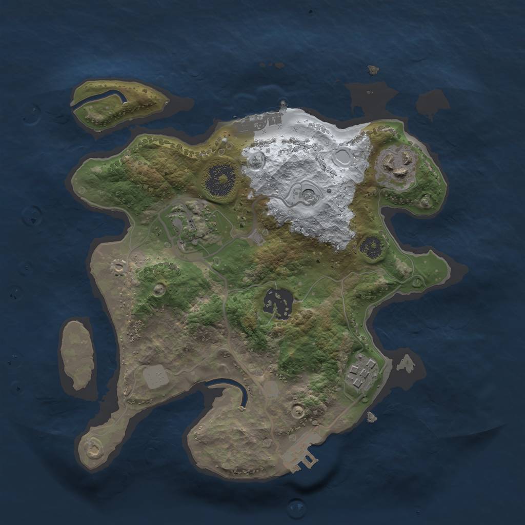 Rust Map: Procedural Map, Size: 2500, Seed: 17340, 12 Monuments