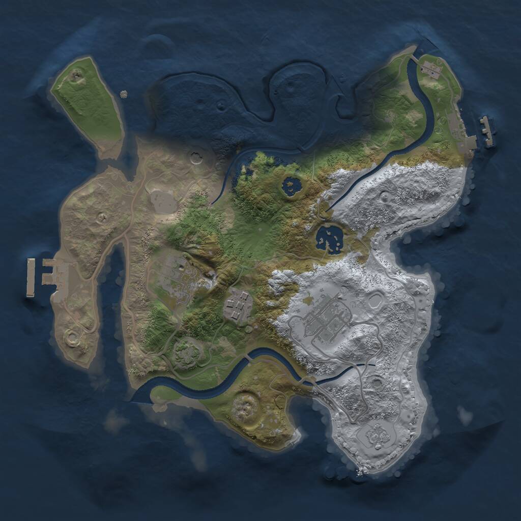Rust Map: Procedural Map, Size: 2700, Seed: 130362005, 10 Monuments