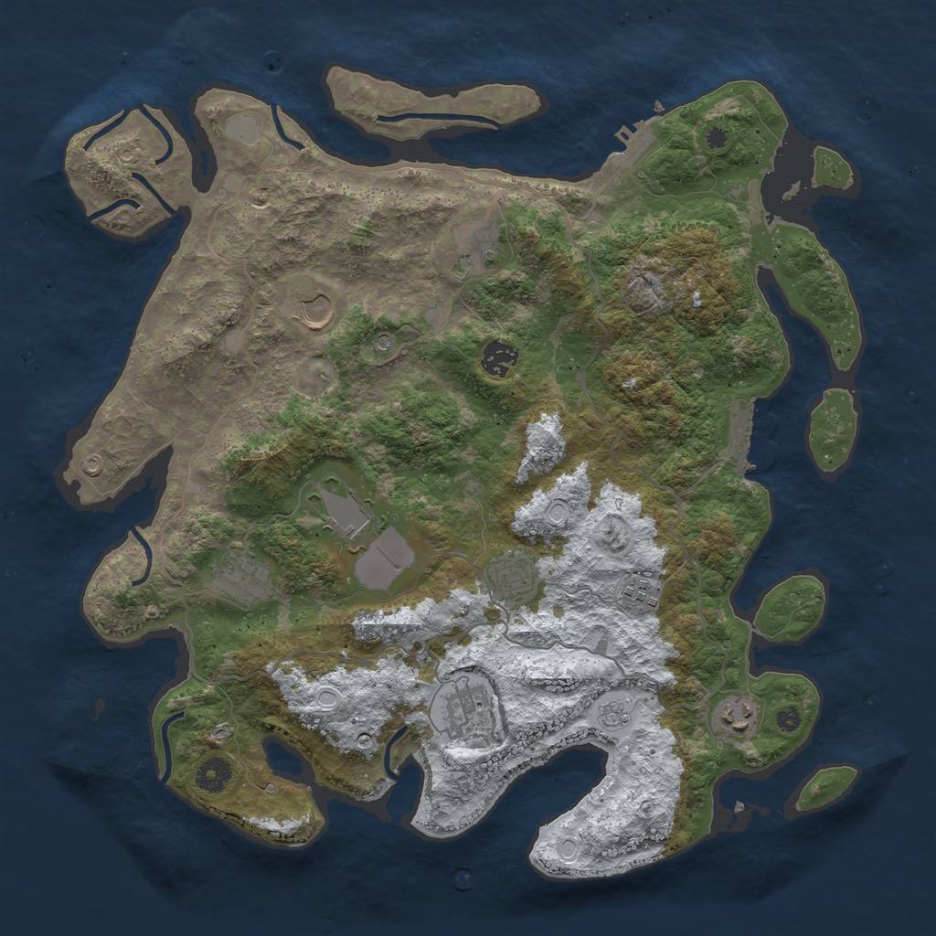Rust Map: Procedural Map, Size: 4000, Seed: 816826, 18 Monuments