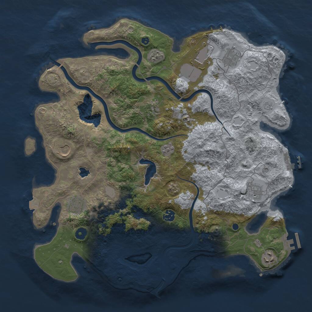 Rust Map: Procedural Map, Size: 4000, Seed: 1312051069, 15 Monuments