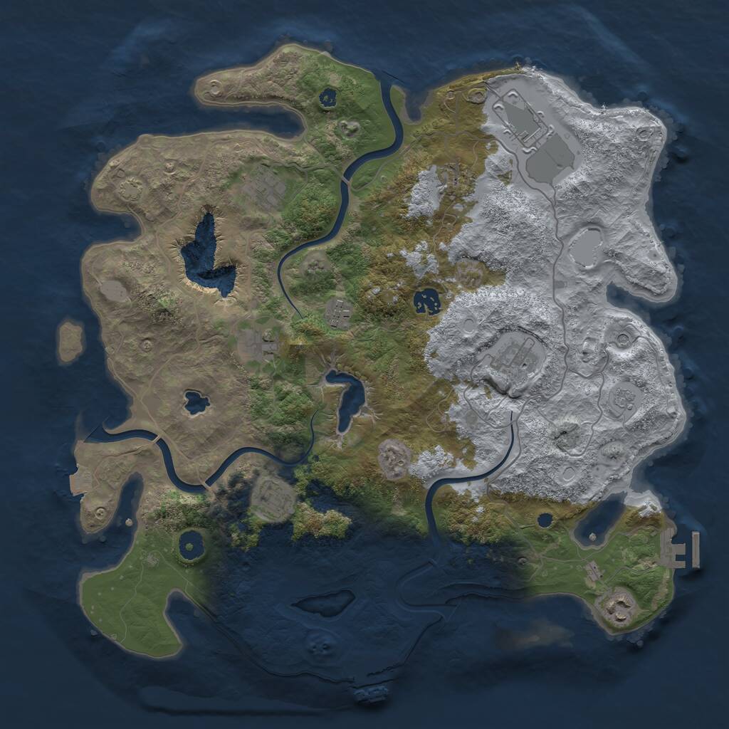 Rust Map: Procedural Map, Size: 4000, Seed: 1312051069, 15 Monuments