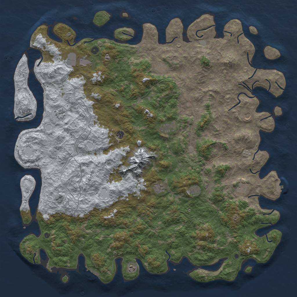 Rust Map: Procedural Map, Size: 6000, Seed: 2103221864, 20 Monuments